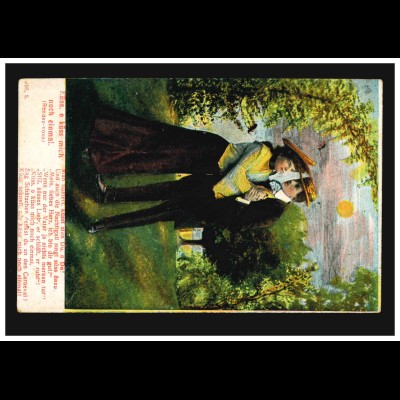 Lyrik-AK Gedicht Liebespaar - Küss mich noch einmal. EUPEN 4.10.1907