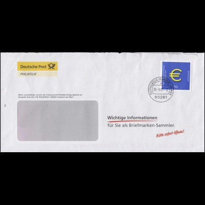 2234 Euro 2002 EF Brief Informationen für Briefmarken-Sammler FRANKFURT 29.9.03