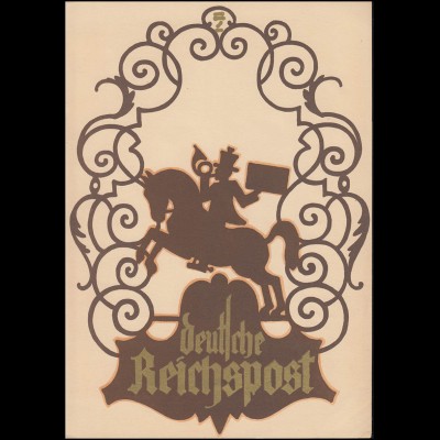 Schmuckblatt-Telegramm Postreiter Deutsche Reichspost - Züllichau 28.6.1929