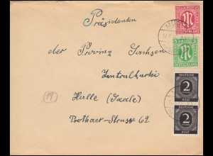 19+24 AM-Post mit 912 Kontrollrat MiF auf Brief MÜDEN (Kr. GIFHORN) 12.6.1946