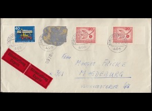 Postkrieg B.4.h 479 Pk I: Schwärzung / Grau Bund 479 Vertreibung Brief 2.10.1965