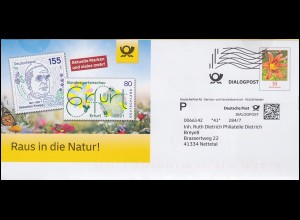 Plusbrief Dialogpost Blume Taglilie 30 Cent Raus in die Natur Kneipp Erfurt 2021