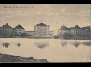 AK München: Kgl. Lustschloss Nymphenburg, MÜNCHEN 2BP 6.8.1913 nach Dülken