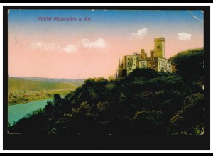 AK Schloss Stolzenfels, Feldpostkarte OBERPLEIS 8.4.1916