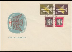 609-615 Flugpostmarken 1957 - Satz auf FDC 1 + FDC 2