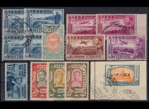 Äthiopien: Kleines Lot aus 1920/1950 mit 14 Werten O / * Falzspur