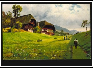 AK Landwirtschaft - H. Hoffmann: Partie an der Schwarzwaldbahn, ungebraucht