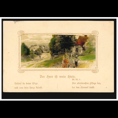 Künstler-AK Landwirtschaft: Zur Getreideernde, BISCHOFSWERDA 12.10.1917