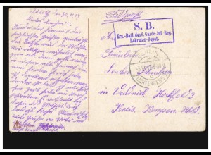 Feldpost Ers.-Batl. des 6. Garde-Inf.-Reg.Rekruten-Depot BERLIN-LICHTENBERG 1917