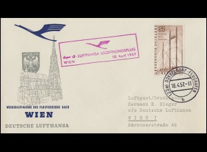 Eröffnungsflug Lufthansa nach Wien, Düsseldorf 18.4.1957/ Wien 18.4.1957