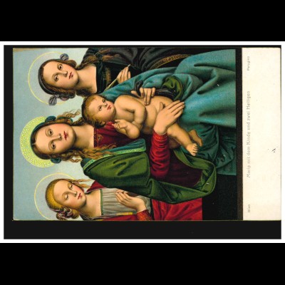 Künstler-AK Perugino: Maria mit Kinde und mit zwei Heiligen, ungebraucht
