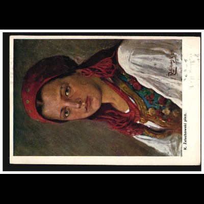 Künstler-AK L. Zelechowski: Bauernmädchen in Tracht, KRAKAU 28.3.1911