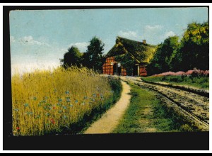 Künstler-AK Sommerzeit - Bauernhof und Getreidefeld, BOCHUM 1.3.1920