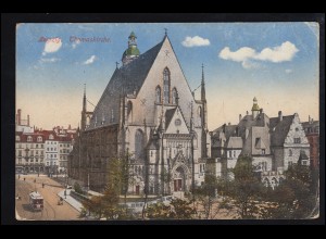 AK Leipzig: Thomaskirche, Feldpost Verzögert! MÜLLHEIM (BADEN) 5.6.1917