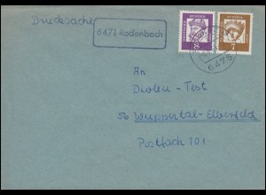 Landpost-Stempel 6471 Rodenbach auf Brief STOCKHEIM 2.5.1963 