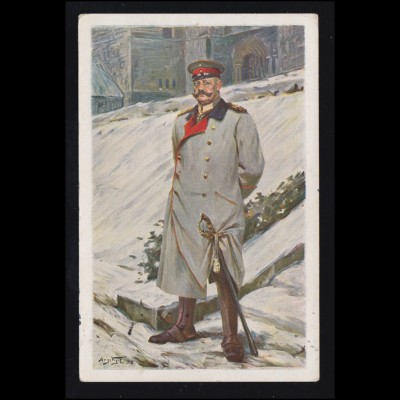 AK Gemälde von Hugo Vogel: Hindenburg, Feldpostkarte 30.3.1916 