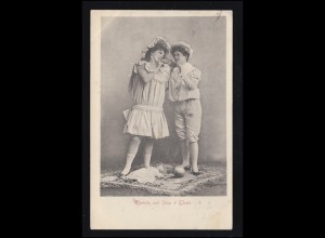 AK Marietta und Irma d' Elvert mit Puppe, HAMBURG 21.3.99 n. HANNOVER-HAMM-HORN 