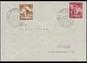 806-809 Eingliederungen 1941 Satz auf 2 Briefen mit 4 passenden SSt je 1.10.1941