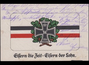 AK Das Eiserne Kreuz 1914 Eisern die Zeit - Eisern der Lohn, LAUENSTEIN 16.1.17