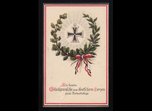 Eisernes Kreuz Eichenlaub Lorbeer Glückwünsche Geburtstag, München 21.12.1915