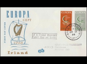 Irland 188-189 Europa / CEPT 1966 - Satz auf Schmuck-FDC Dublin 26.9.66