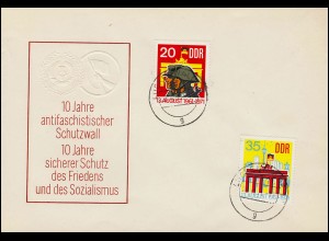 1691-1692 Berliner Mauer 1971 - Satz auf Schmuck-Umschlag LUCKENWALDE 20.10.1971