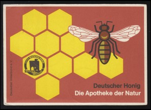 Werbe AK Deutscher Honig Wabe Biene, Apotheke der Natur SSt FREIBURG 14.9.67