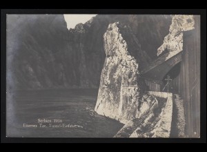 Europa Foto SERBIEN Eisernes Tor, Tunnel-Einfahrt, Donau, Feldpost 10.10.1916