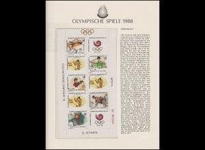 Olympische Spiele 1988 Seoul - El Salvador Block Motive Sport ** postfrisch