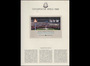 Olympische Spiele 1988 Seoul - Südkorea, Block, Erinnerung Eröffnungsfeier ** 