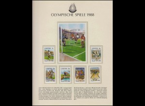 Olympia 1988 Seoul - Lesotho, Block + Satz, Fußball, Tennis, Judo, Boxen **
