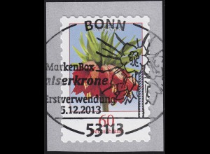 3046 Blume 60 Cent sk aus 500-Rolle mit UNGERADER Nummer, EV-O Bonn 5.12.2013