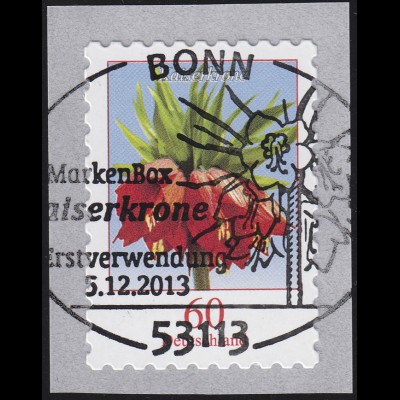 3046 Blume 60 Cent sk aus 500-Rolle mit UNGERADER Nummer, EV-O Bonn 5.12.2013