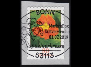 3482 Kapuzinerkresse 80 Cent sk aus 100er mit UNGERADER Nummer, EV-O Bonn 1.7.19