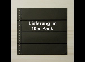 LINDNER Omnia Einsteckblatt 04 schwarz 4 Streifen - 10er-Packung