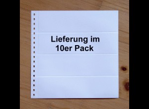 LINDNER Omnia Einsteckblatt 012 weiß mit 4 Streifen - 10er-Packung