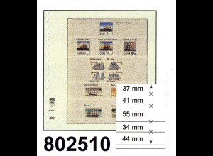 LINDNER-T-Blanko-Blätter 802 510 mit fünf Streifen - 10er-Packung