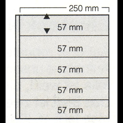 SAFE-Blätter 725: 5 Streifen weiß 5er-Pack, Einteilung 5 x 57 mm 