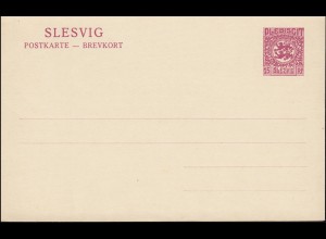 Schleswig Postkarte 3 PLEBISCIT / SLESVIG lila, ** wie verausgabt