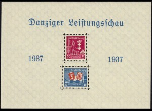 Danzig Block 3 Leistungsschau 1937 postfrisch ** / MNH