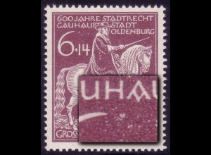 907VI Oldenburg 1945 - Plattenfehler weißer Punkt unter HA, F.40 **