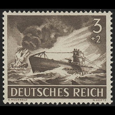 831x Tag der Wehrmacht / Heldengedenktag U-Boot 3 Pf **