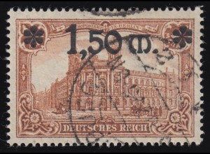 117 Deutsches Kaiserreich 1,50 auf 1 Mark, gestempelt O