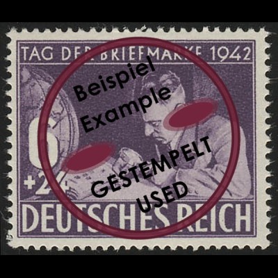 811 Tag der Briefmarke 1942 - Marke O gestempelt