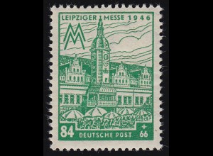 SBZ 165AXa Leipziger Messe 84 Pf, WZ.1X, smaragdgrün, **