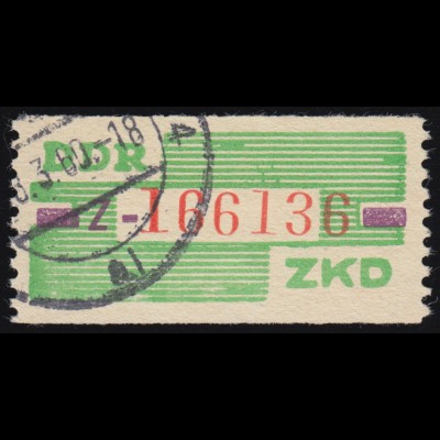 24-Z Dienst-B, Billet rot auf grün, gestempelt