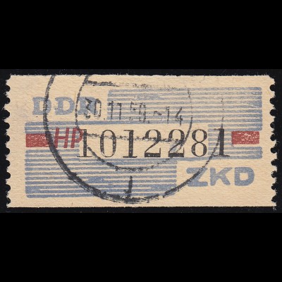 28-HP Dienst-B, Billet schwarz und rot auf blau, gestempelt
