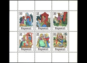 2382-2387 Märchen-Kleinbogen Rapunzel 1978, ** postfrisch