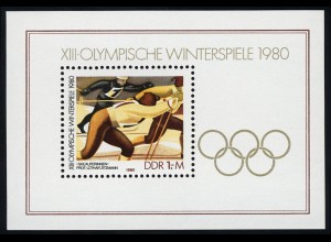 Block 57 Olympische Winterspiele 1980, postfrisch
