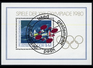 Block 60 Olympiade 1980 mit Tagesstempel
